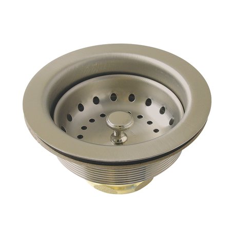 KINGSTON BRASS 312 Inch Stainless Steel Kitchen Sink Basket Strainer, Brushed Nickel K121BBN